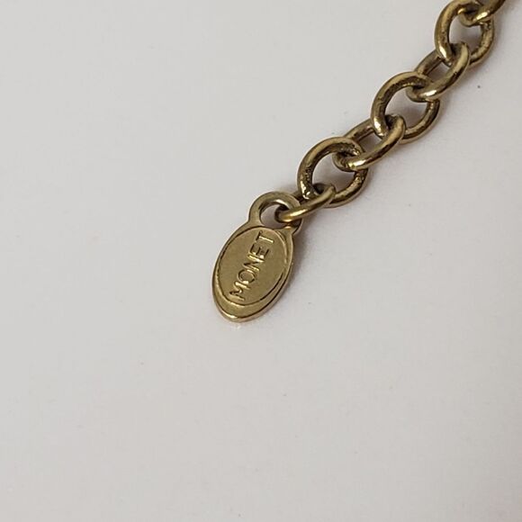 VINTAGE MONET Triple Strand Matte and Crystal Necklace - Picture 6 of 6